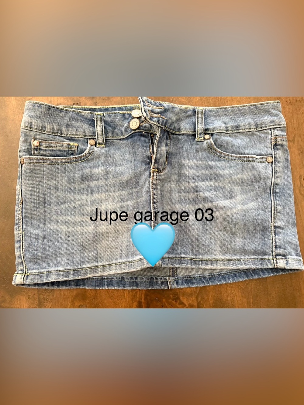 Garage Light Blue Denim Mini Skirt - Picture 1 of 1